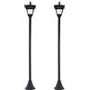 Outsunny Set 2 Lampioncini Solari da Esterno, Lampade da Giardino a Energia Solare Impermeabili IP44, 15x15x120 cm, Nero