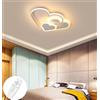GUANSHAN Plafoniera 3D Led Cuori creativi Lampada da soffitto dimmerabile continua Illuminazione per Ragazzi Ragazze Camera da letto Scuola materna con telecomando, 44W
