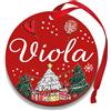 Corredino Neonato Pallina di Natale Personalizzata con Nome, Decorazione Natalizia 100% Italiana, Rosso, 8 cm (Rosso, Viola)