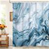 Kzzfqxb 180x200cm Tende da doccia con ganci in plastica, impermeabile occluso marmo blu latteo flusso d'acqua onda sabbia flusso motivo art moderna per Vasca, tessuto in poliestere per Bagno