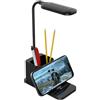 Wpsagek Lampada da scrivania dimmerabile, piccola lampada da scrivania con luci a LED, caricabatterie wireless, luminosità regolabile, portapenne, accessorio da tavolo per camera da, dormitorio, ufficio