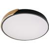 LEDKIA LIGHTING - Plafoniera LED 36W Circolare | CCT Regolabile da 2700K a 6500K | Ø500 mm | Legno e Metallo Durevole | Montaggio Facile, Nero