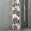 KJHWYXD Mensola Doccia Angolare Senza Forare, Porta Shampoo Sapone Doccia Da Terra, Grande Capacità Scaffale Bagno Per Bagno Cucina(Size:4 Tier,Color:Bianco)