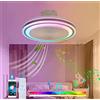 YUNZI Ventilatore Da Soffitto LED RGB Bluetooth Con Luce E Altoparlante Musicale Ventilatore Da Soffitto Colorato Per Bambini Con Luce Per Camera Da Letto Soggiorno 6 Velocità-A