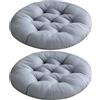 YOUGANG Cuscino rotondo per sedia, 35 x 35 cm, cotone, imbottitura completa, cerchio, sala da pranzo, cucina, cuscino per sedia, cuscino antiscivolo per pavimento, cuscino per sedile auto, 2 pezzi