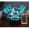Optechvisual Lampada da tavolo a LED personalizzata, regalo per cuochi e cuochi hobby, luce notturna a LED con nome, elegante decorazione da cucina e lampada da lettura