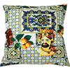 VKZ Cuscino Decorativo Quadrato Stampato, Cuscino Decorativo Sicilia Testa di Moro Tradizionale Stile Mediterraneo 45×45CM 2pezzi