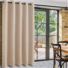 DWCN Tenda oscurante termica extra large per porta in vetro, divisorio camera, camera da letto, terrazzo, pannello con occhielli, 2 m x 2,1 m, beige