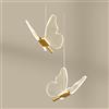 Jadssox Lampada a sospensione a LED in oro Lampada a sospensione nordica a forma di farfalla Mini lampadario, apparecchio di illuminazione a soffitto a goccia di fata per camera da letto Comodino Sala