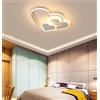 GUANSHAN Plafoniera 3D LED Creativo Cuori stereoscopici Lampada da soffitto Illuminazione per ragazzi Ragazze Camera da letto Asilo, Luce calda, 30W, Bianco