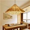 CSSYKV Stile Country Creativo Lampadario in bambù Intrecciato Rattan Paralume in Vimini Sala da Pranzo Decorazione del Soffitto Lampada Appesa Camera da Letto Cucina Cafe Bar Lampada da Soffitto E27