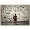 ConKrea Quadro su Tela Canvas INTELAIATO - con Cornice - Motivazionale - Idee Idea Psicologia - Marketing - 70x100cm - Stile Moderno Legno Naturale - (cod.2242)