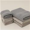 imi shop Set Asciugamani Bagno 6 Pezzi, 3 Asciugamani Viso 55x100 cm e 3 Asciugamani Ospite 40x60 cm, 100% Cotone, Spugna 400g/m², Bianco/Beige/Marrone (Tortora-Grigio)