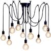 Mengjay Lampadario a Sospensione Vintage Industriale,Creativo Lampadario a Forma di Ragno DIY Lampada a Sospensione Classico,Plafoniera da Soffitto E27 per Camera da Letto Soggiorno (10 teste(200cm))