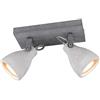 Trio Leuchten Faretto da soffitto retrò in cemento, 2 faretti orientabili con GU10 LED, illuminazione da soffitto in stile industriale