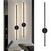 PANNN Applique Da Parete LED Interni Lampada Da Corridoio Lampada Da Parete Moderna Dimmerabile Con Telecomando Luce Lineare Adatta Per Camera Da Letto Soggiorno Vano Scale Ingresso(Nero,60cm)