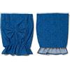 PARAMAISON Coprischienale Sedia Imbottito, Set 2 Pezzi, Design Shabby Chic Unito, Sfoderabile, con Elastico, Fiocco | Largo 45cm Altezza 40/47 cm | Blu