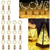 XhuangTech Luci per bottiglie con sughero, 2 m, 20 luci LED in sughero, per bottiglie, filo di rame, funzionamento a batteria, luci LED per bottiglie di gin, vino, decorazioni da tavolo, feste (bianco