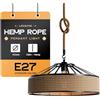 LEDSone Lampadario a sospensione in corda di canapa industriale retrò, lampadario decorativo da soffitto. Kit paralume per lampada da soffitto (Canapa + 2m, 40cm)