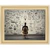 ConKrea Quadro su Tela Canvas INTELAIATO - con Cornice - Motivazionale - Idee Idea Psicologia - Marketing - 30x40cm - Stile Contemporaneo Legno Naturale - (cod.2242)