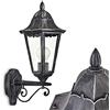 hofstein Lampada da parete per esterni Lignac, lampada verso l'alto in stile antico, in fusione di alluminio nero/argento con vetro, E27, lampada da esterno retro/vintage, terrazza/cortile, senza lampadina/e