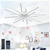 LASANYA Ventilatore Da Soffitto Con Luce Soggiorno, Moderno Grande Plafoniera Con Ventilatore Da Soffitto Dimmerabile, Lampadario Con Con Pale 6 Velocità DC Reversibile Estate/inverno-Bianco-90CM