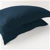 Corredocasa Coppia Federe Percalle 100% Puro Cotone per Cuscino Letto, Morbidezza Effetto Seta con qualità Superiore, Made in Italy, Copricuscino Letto Chiusura a 3 volani (Blu)