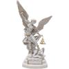 OVUNQUE PROTEGGIMI Statua di San Michele Arcangelo in polvere di marmo bianco, Con spada e bilancino (22 cm)