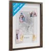 PHOTOLINI 3D cornice 40x50 cm rovere scuro, profonda con vetro e passe-partout, cornice per oggetti fino a 1,5 cm di profondità, legno MDF - perfetta per il fai da te e come regalo