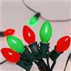 Doratale Luci natalizie a LED C7, 6,5 m, multicolori, con 27 lampadine LED rosse e verdi, collegabili, per interni ed esterni, luci natalizie per albero, cortile, portico, feste, vacanze, decorazioni rosse e