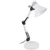 UNIVERSO Lampada da scrivania con braccio snodabile luce da tavolo in metallo orientabile attacco per lampadine E27 per casa ufficio cameretta LAM-D11 (Bianco) P4