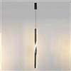 Hertl Lampada a Sospensione a Spirale Lineare, Lampada a Sospensione a Striscia Lunga in Metallo con Finitura Nera, Lampadario da Comodino Ultrasottile, Lampade a Sospensione Moderne a LED for Soggior