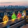Spetebo Lampadina solare in plastica in giallo blu verde rosa 15 cm - Set di 4 - Lampada a LED decorativa resistente agli agenti atmosferici da appendere per esterni - Lampada solare da giardino, lampada a