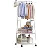 VR VETRINEINRETE Vetrineinrete® Stand Appendiabiti in metallo per abiti con ruote 2 ripiani espositore guardaroba 160X55X42 cm (Bianco)