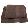 Jolie Firenze BIBIHOME Set asciugamano viso ed asciugamano ospite in spugna di puro cotone pettinato (550 gr./mq.) tinta unita (FANGO)
