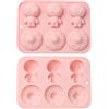 Ipotkitt 2 stampi in silicone a tema alieno e astronave a tema spaziale, rosa, per fai da te, artigianato, cioccolato, biscotti, torte, ghiaccio, caramelle, cani, dolcetti