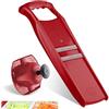 Börner Affettaverdure Roko PowerLine Set (2 pezzi) - Tagliaverdure per frutta & verdura + Portaverdure - Mandolina a Julienne - Grattugia per verdure - Set di Grattugie da Cucina (Rosso)