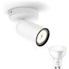 Philips myLiving Pongee Faretto da incasso bianco - 1 punto luce - Faretti inclusi WiZ GU10 - Luce da bianco caldo a bianco freddo - Bluetooth