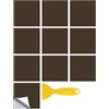 Hixingo Piastrelle Adesive Cucina Bagno, 20 Pezzi Mattonelle Adesive Cucina Piastrelle Bagno Adesivi PVC Pannelli Decorativi Tinta Unita per Mobili e Pareti (Marrone,20x20cm)