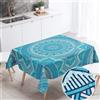 Morbuy Tovaglia Antimacchia Rettangolare 90x90cm, Mandala Blu Stampa Tovaglia Impermeabile Idrorepellente Resistente All'olio Copritavolo per Decorative Cucina Giardino Compleanno