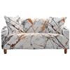 FANSU Copridivani Elastici 1 2 3 4 Posti, 3D Marmo Copridivano Fantasia, Universale Copridivani con Braccioli Divano Protector, Antiscivolo Copri Divano +1 Federe (Oro Bianco,3 posti (190~230cm))