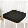 Treer-shop Cuscino per Sedia in Memory Foam, Treers -Cuscini Sedie Quadrati ? Supporto e Stabilità Perfetti Rivestimento Lavabile per Sedia da Ufficio e Sedia a rotelle (Nero,50x50x5cm)