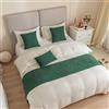 Morbuy Runner Letto Matrimoniale, Jacquard Reversibile Corridore Letto, Morbido Sciarpa e Federa da Letto, Modern Alberghi Scarf Runner Decorazione (45x240 cm (corridori da Letto),Verde Scuro)