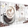Runa Art Murali XXL Caffè Cucina 200 x 80 cm Bianca 5 Pezzi - Made in Germany - 020755b