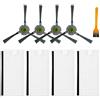 Donkivvy Kit di 9 filtri a Spazzola Laterale per aspirapolvere Robot per Lefant U180 M210 PRO M201 L3, 4 spazzole Laterali, 4 filtri HEPA, 1 Spazzola per la Pulizia