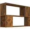 vidaXL Libreria Rovere Fumo 100x24x63 cm in Legno Multistrato
