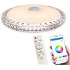 JDKC- Plafoniera LED Crystal Music con Altoparlante Bluetooth, App Intelligente e Telecomando, Lampadario Che Cambia Colore per Bagno, Soggiorno, Cucina