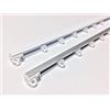 GLOBALCORPORATION Binario per tende a soffitto in alluminio bianco e argento con scorrevoli da interno bastone per tendaggi moderni scorrimento manuale strappo completo (140 Centimetri, ARGENTO)