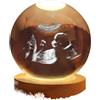 Qijundian Sfera di cristallo personalizzata con lampada Po, cornici ad ultrasuoni, per genitori in attesa, foto di cristallo 3D personalizzabile, regali personalizzabili (6 cm luce