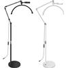 Generico Lampada da Terra LED per Ciglia Lampada a Mezzaluna con Supporto per Telefono, Luminosità E Altezza E Temperatura Colore 3000-6000K Regolabile, per Tatuatori, Nail Tech,estetista,ciglia bianca o nera